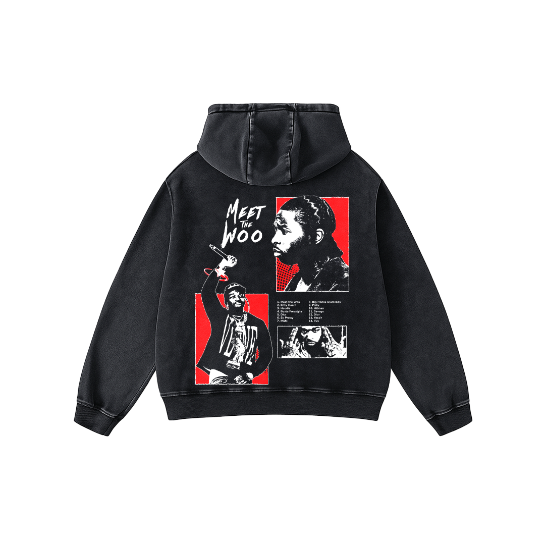 WooWear Oversized Acid Wash Hoodie